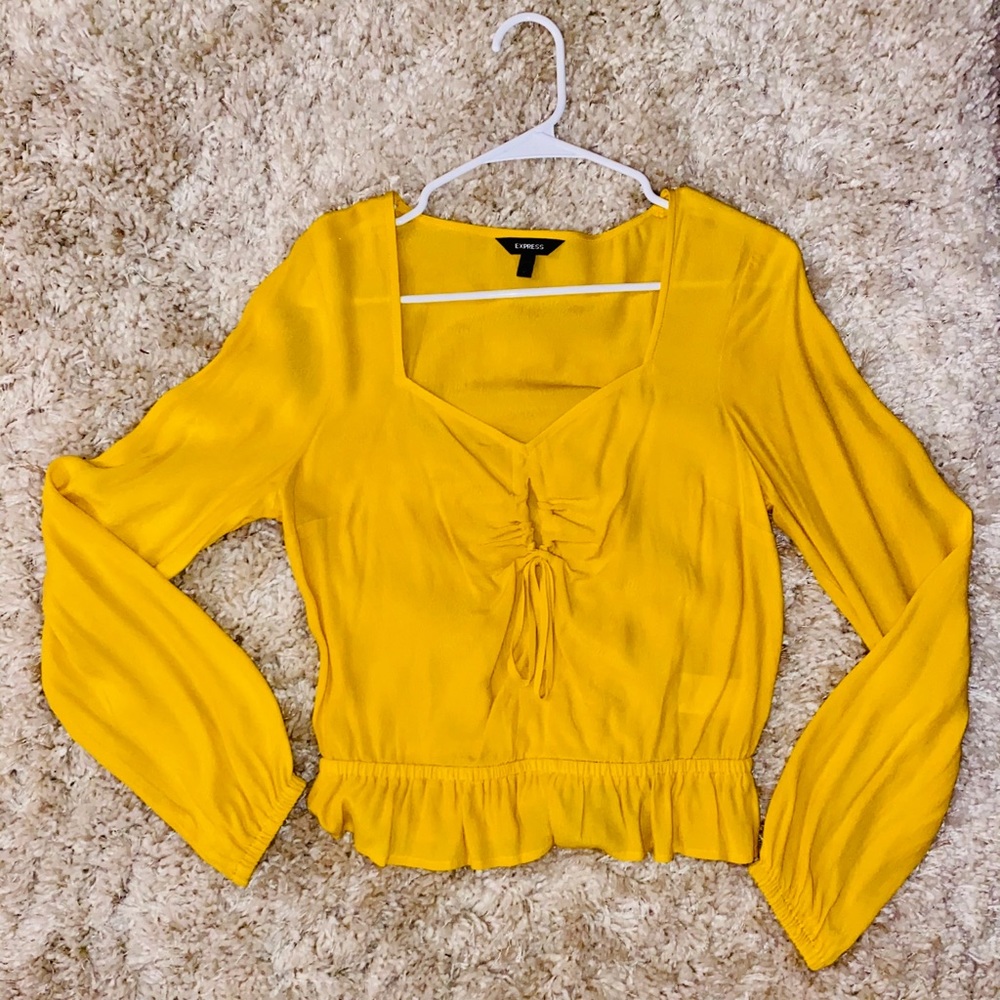 Flirty Mustard Blouse from Express